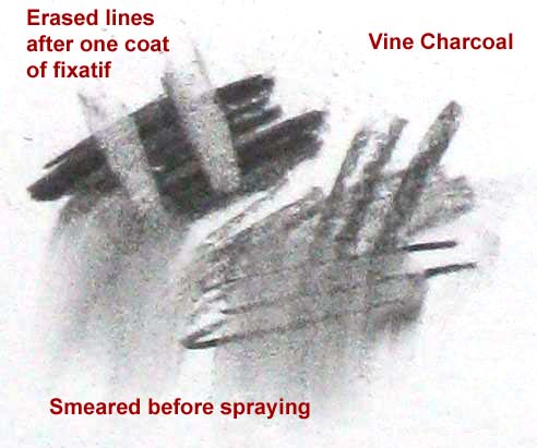 Fixative Spray on Charcoal Drawings